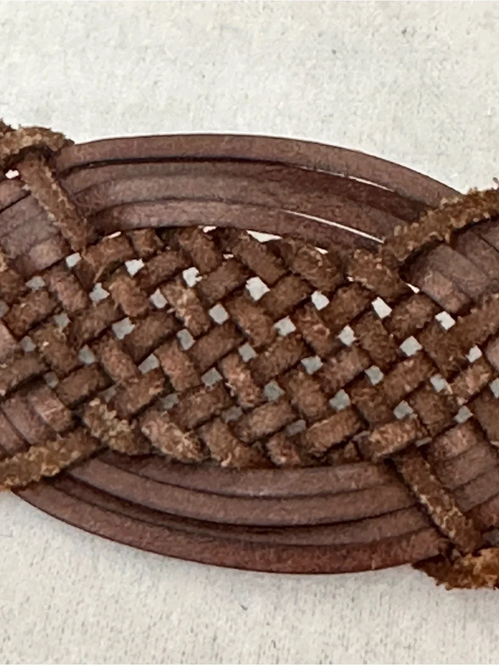 Lauren Ralph Lauren Genuine Leather Belt Womens Small Brown Braided Round Buckle